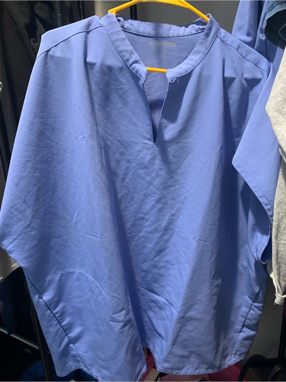 Mandala Scrub Top Ceil Blue